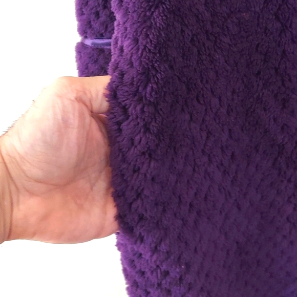 NWT Plush Robe Cozy Ladies Charter Club Zip Up Deep Purple Small Super Soft - Picture 8 of 10